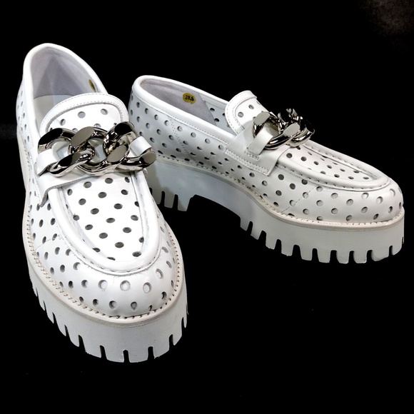 CASADEI 🇮🇹 WOMENS WHITE LEATHER COMFORT SUMMER LOAFERS